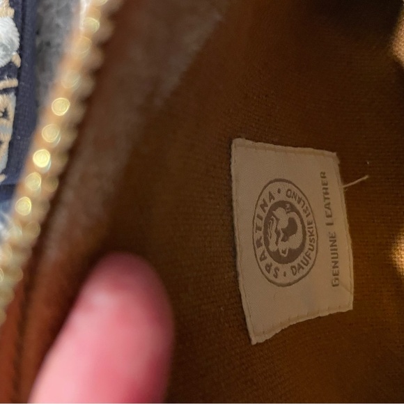 Spartina 449 Tan and Brown Patterned Wristlet with tassel Natural linens - Picture 5 of 5